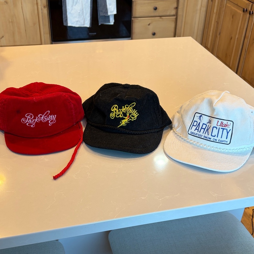 Corduroy Hat Collection - Red, Black, White